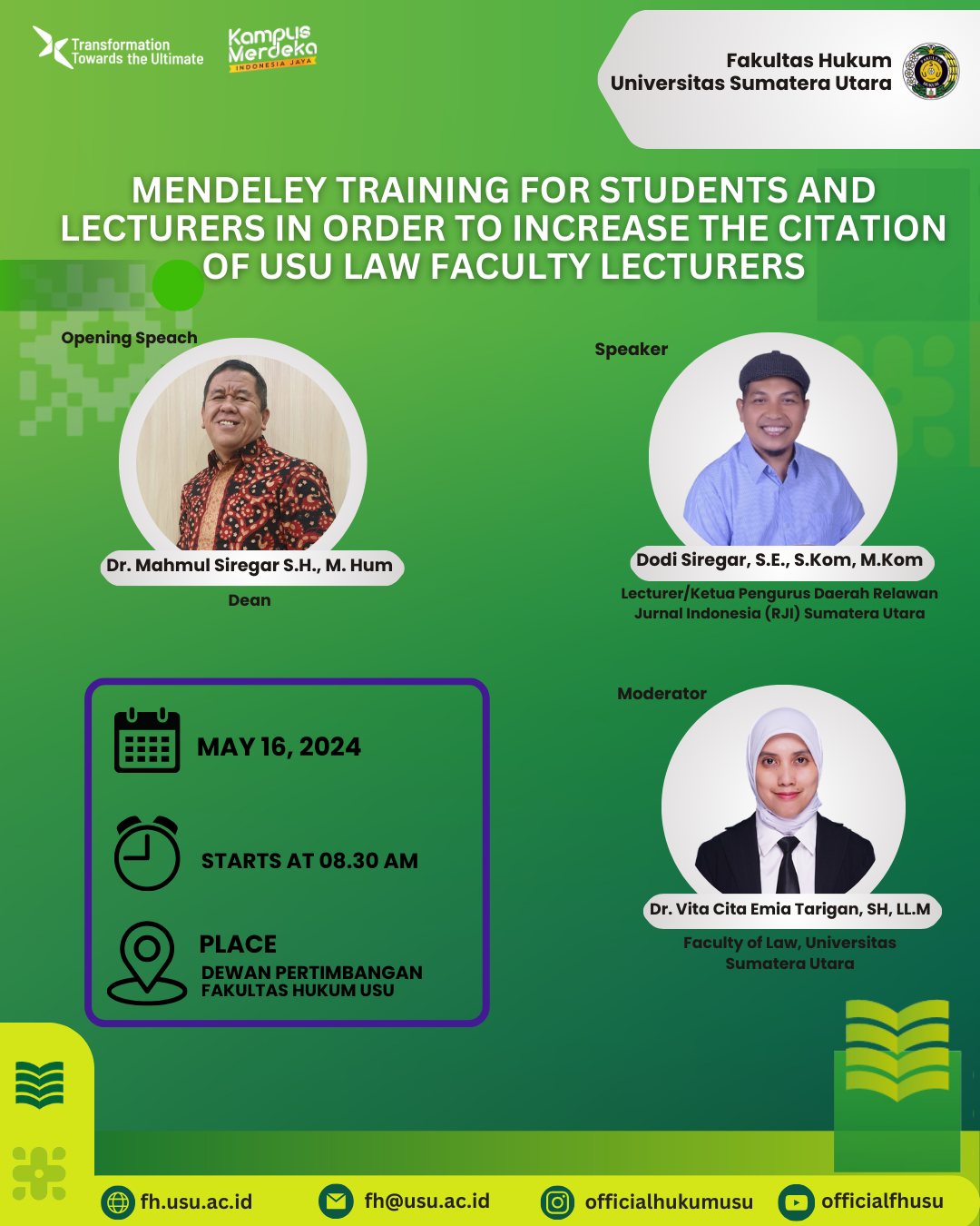 Mendeley Training For Students And Lecturers In Order To Increase The Citation Of Usu Law Faculty Lecturers